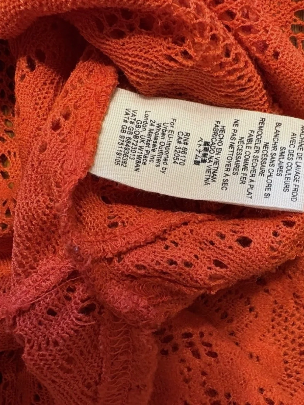 FREE PEOPLE Not Cold In This Lace Top size Small orange oversize lacy sweatshirt